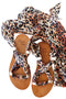 Sandales enveloppantes foulard en soie "léopard"